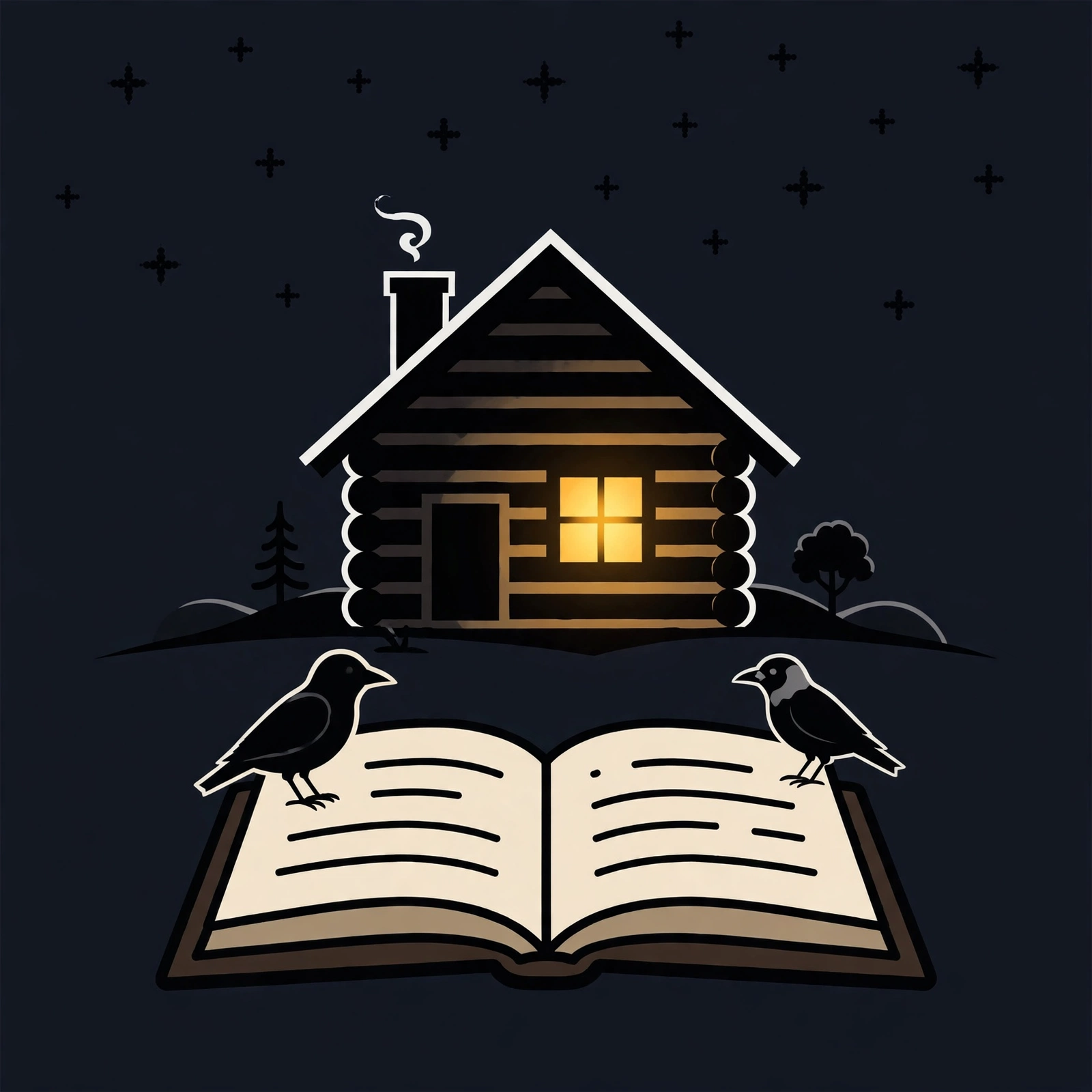 Show cover art, reused for episode ten: a Tennessee homestead and an open log book under a night sky, with a rook and a jackdaw nearby.
